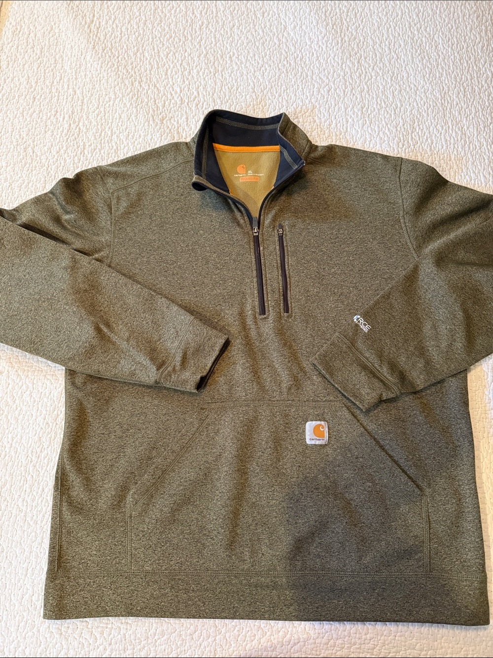 Carhartt Olive Green Quarter-Zip Lightweight Pullover